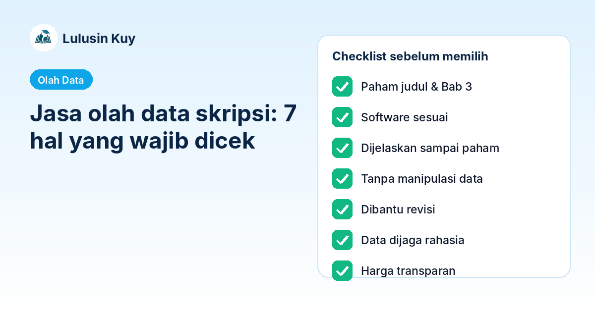 Checklist memilih jasa olah data skripsi yang aman
